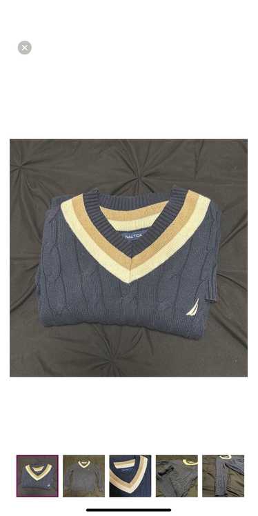 Nautica Nautica Cricket Cable-knit V-Neck Sweater