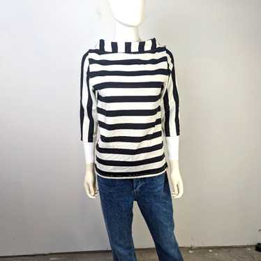 Anthropologie Anthropology Striped Mock Neck Shirt