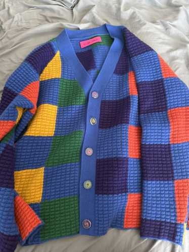 The Elder Statesman Colorblock 100% cashmere cardi