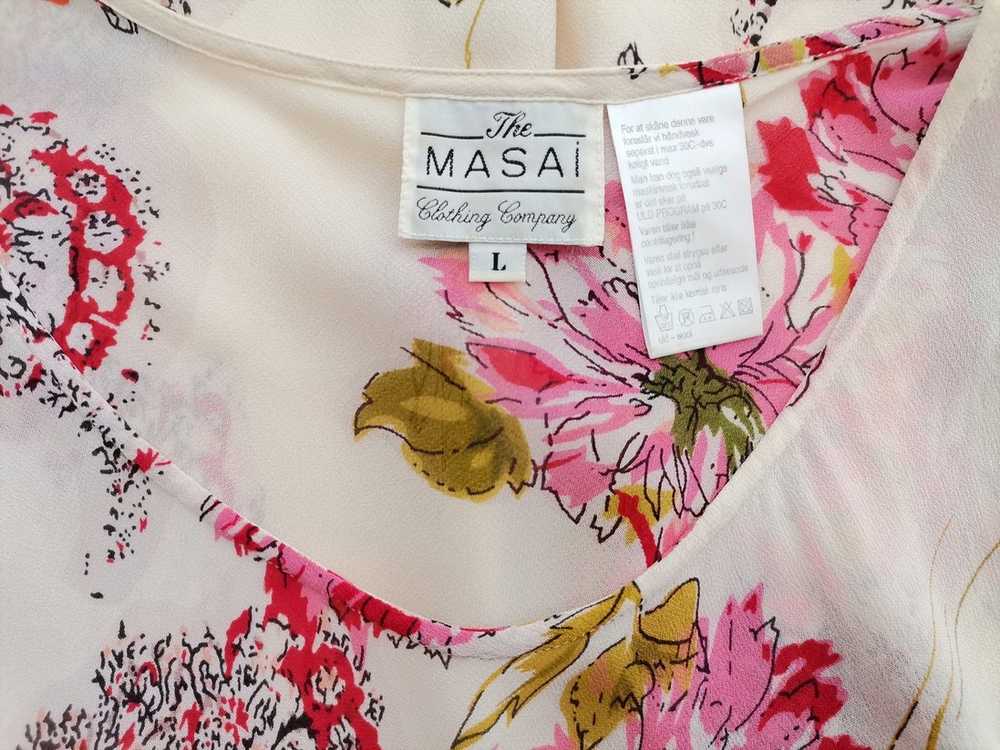 The Masai  Size L Ivory Blouse Viscose 100% Short… - image 4