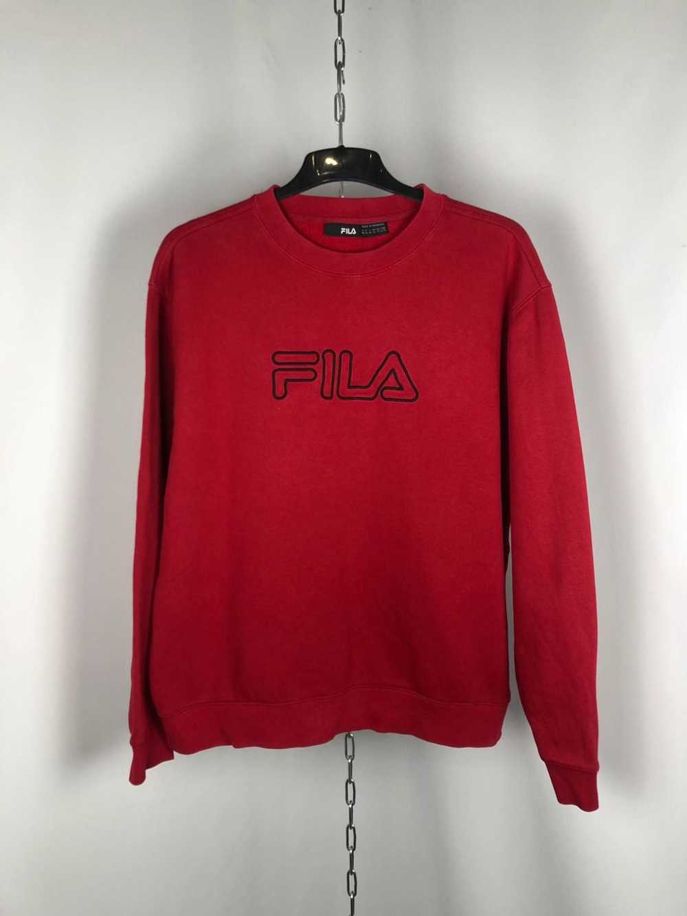 Fila × Vintage Fila vintage sweatshirt red big lo… - image 1