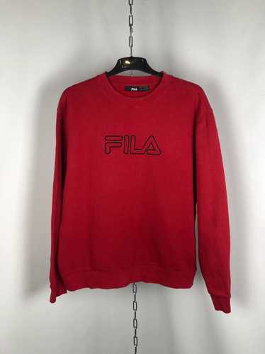 Fila × Vintage Fila vintage sweatshirt red big lo… - image 1