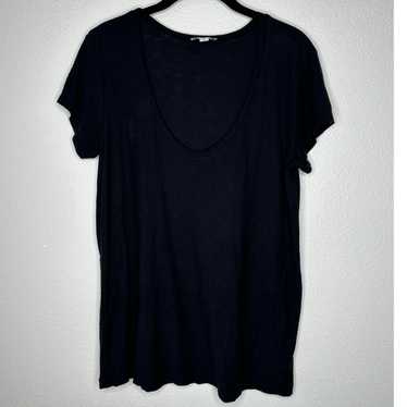 James Perse James Perse Black Deep V Round Neck S… - image 1