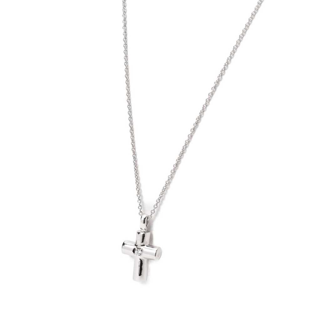 Bvlgari BVLGARI Latin Cross Necklace Pt950 1 Diam… - image 1