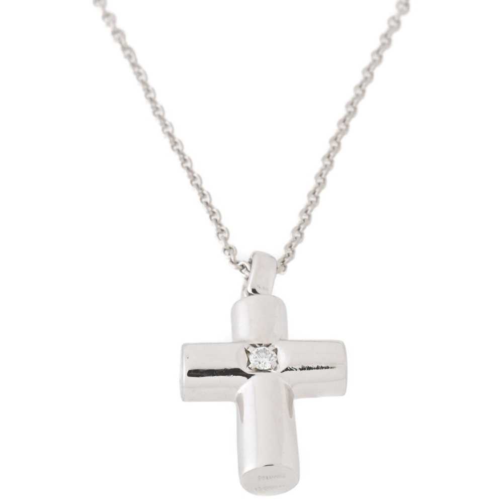 Bvlgari BVLGARI Latin Cross Necklace Pt950 1 Diam… - image 6