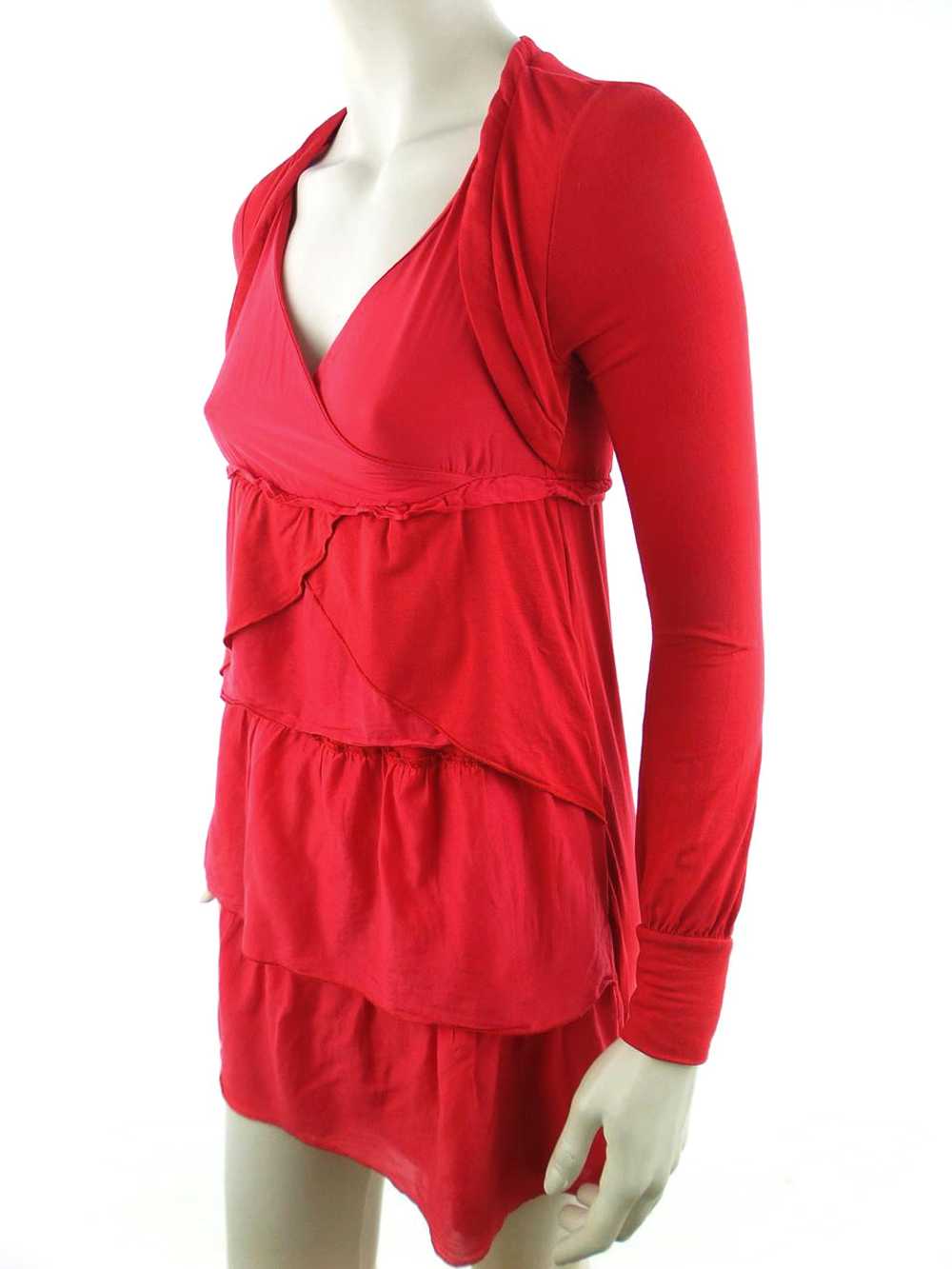 Sisley  Size XS Red Short Mini Dress Long Sleeve … - image 2