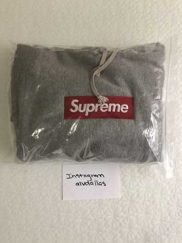 Supreme Red on Grey Box Logo Hoodie FW12 - image 1