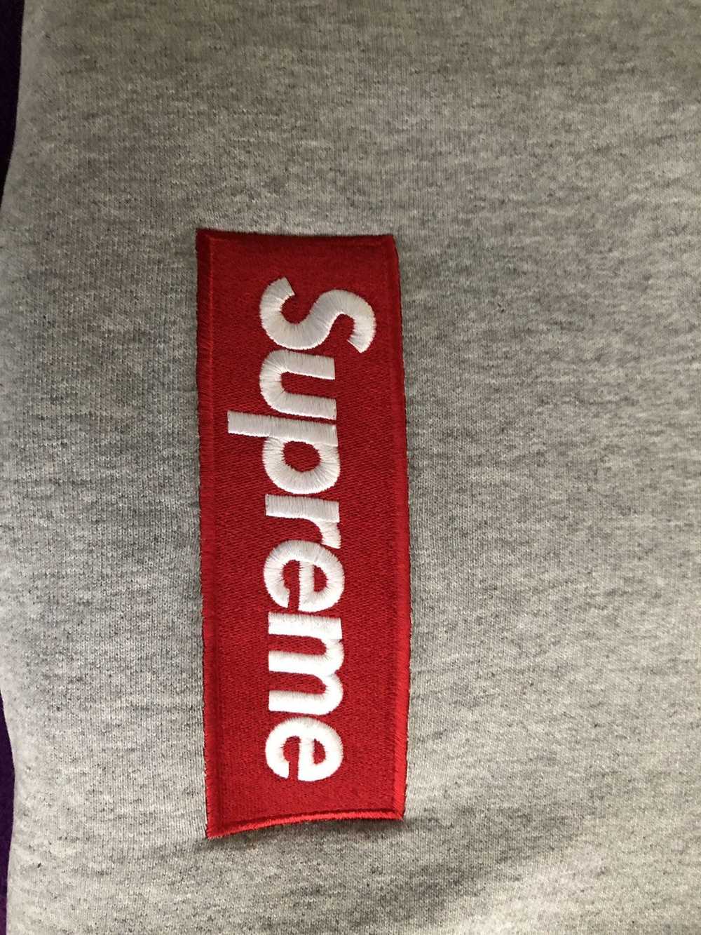 Supreme Red on Grey Box Logo Hoodie FW12 - image 2