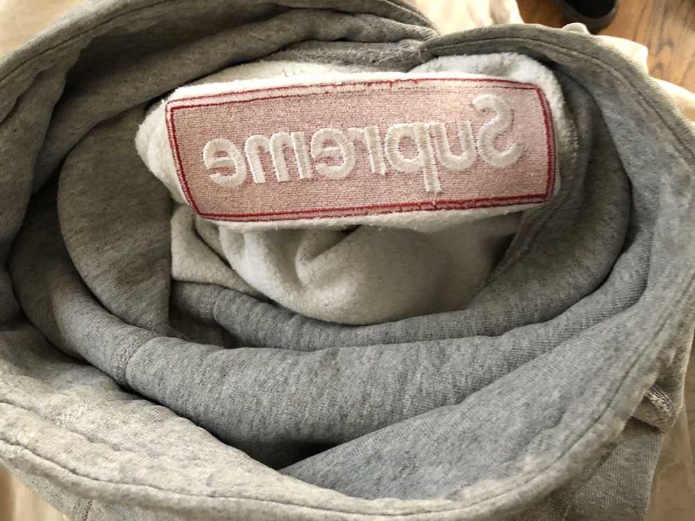 Supreme Red on Grey Box Logo Hoodie FW12 - image 5