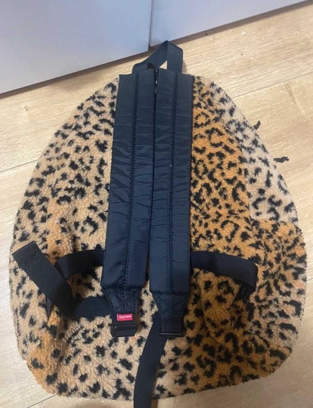 Supreme Supreme leopard fleece backpack bag - image 2