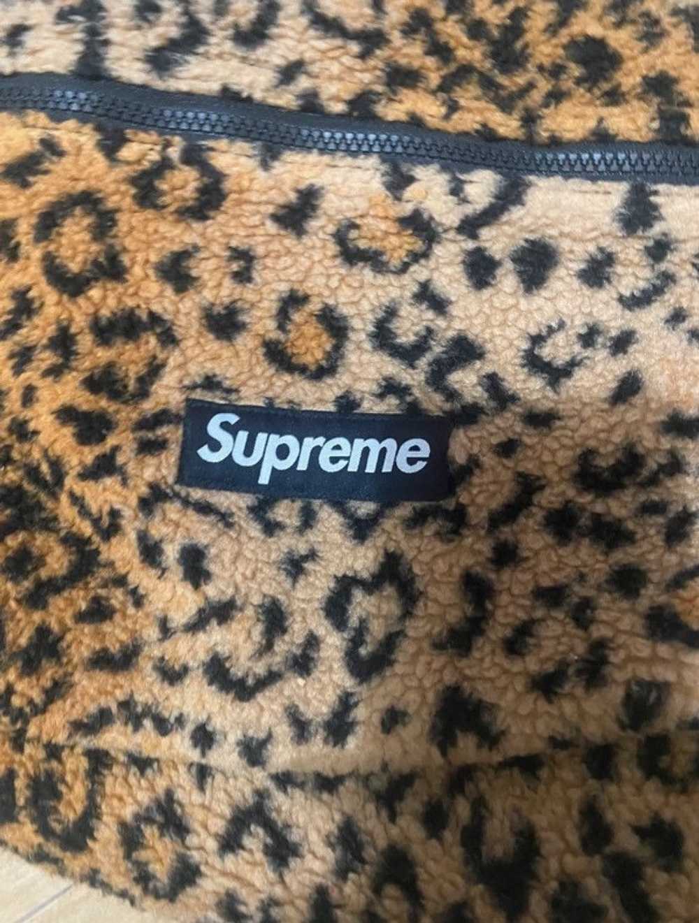 Supreme Supreme leopard fleece backpack bag - image 3