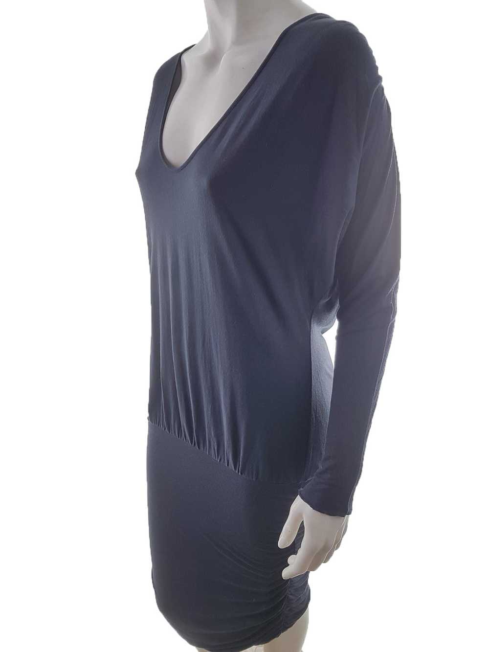 BY TI MO  Size S Navy Midi Shift Dress Long Sleeve - image 2