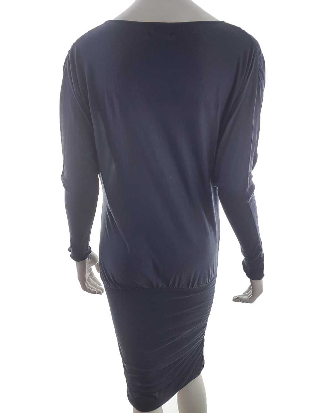 BY TI MO  Size S Navy Midi Shift Dress Long Sleeve - image 3