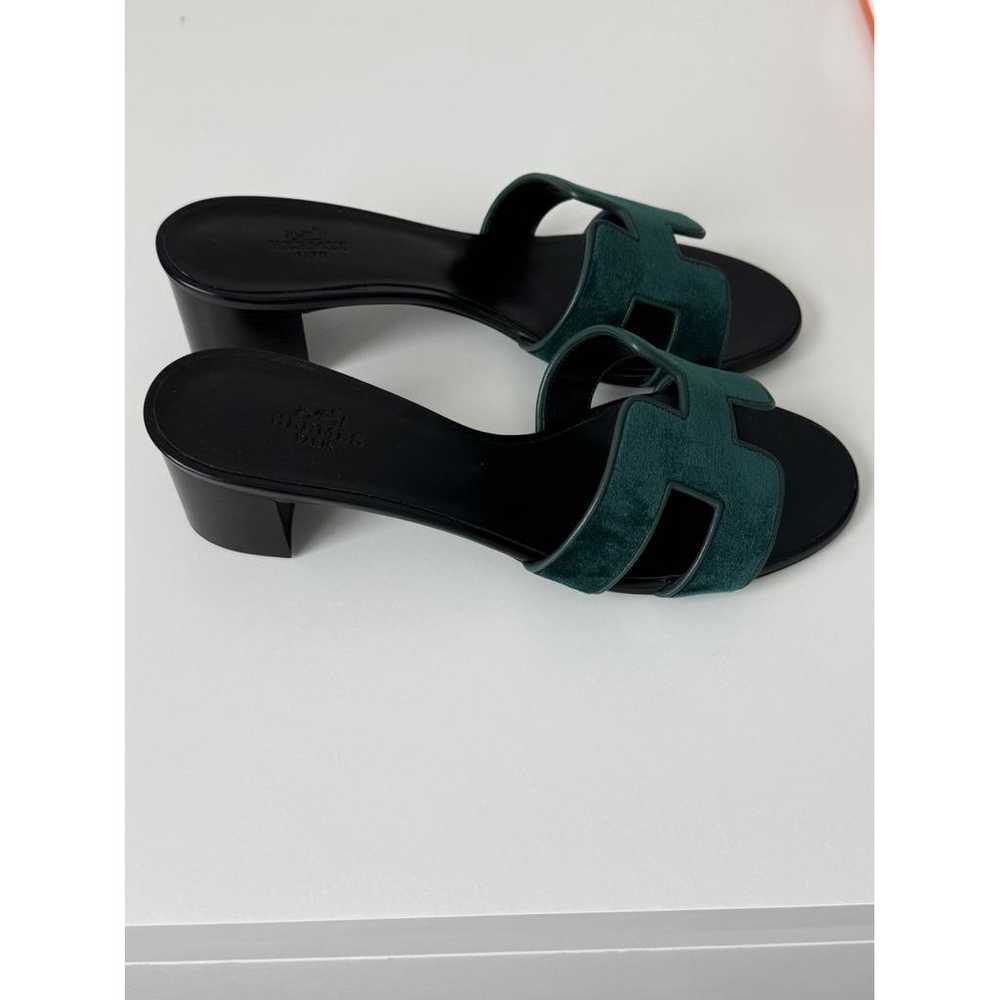 Hermès Oasis velvet sandal - image 6