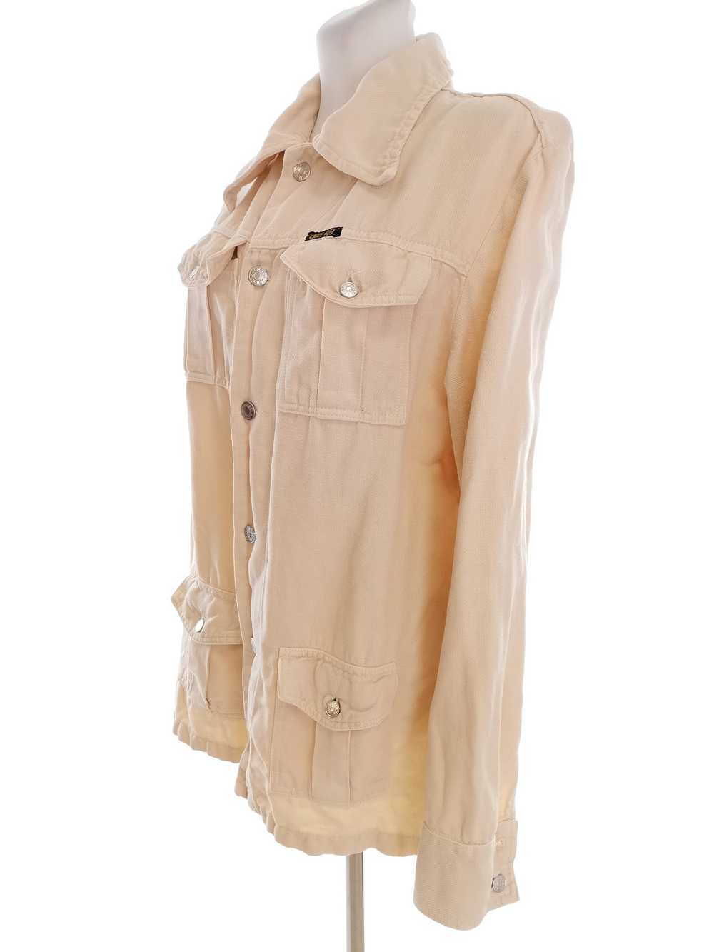 Diesel  Size M Ivory Buttoned Tunic Blouse Linen … - image 2