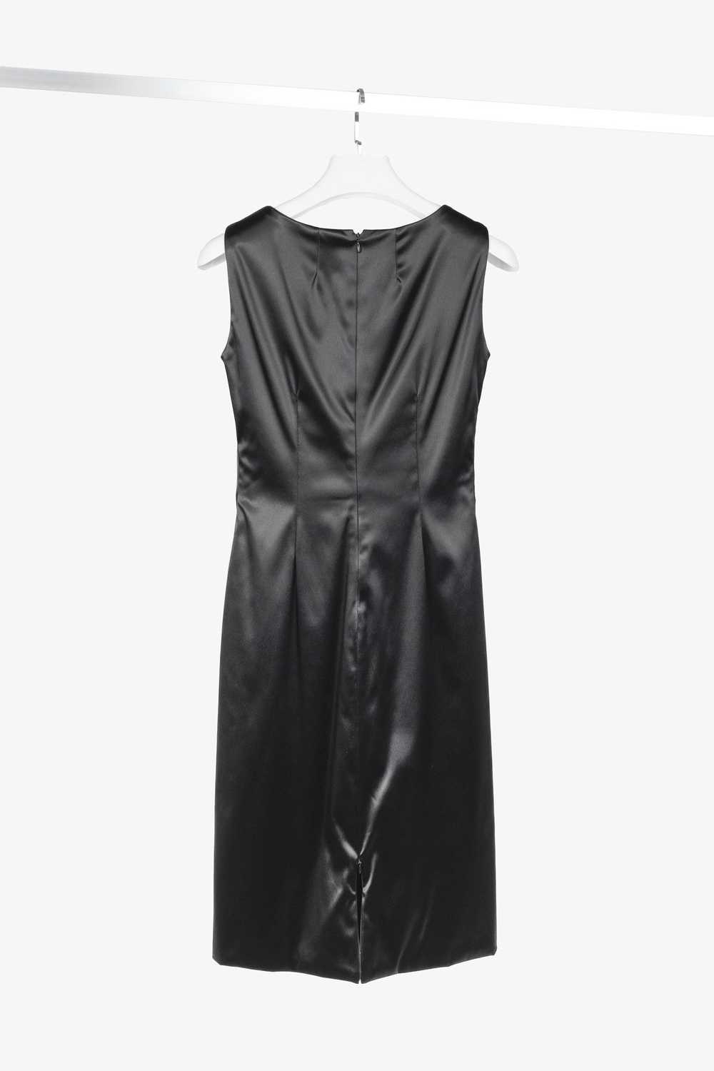 Blank Paul Hardy Black Satin Pleated Sleeveless M… - image 2