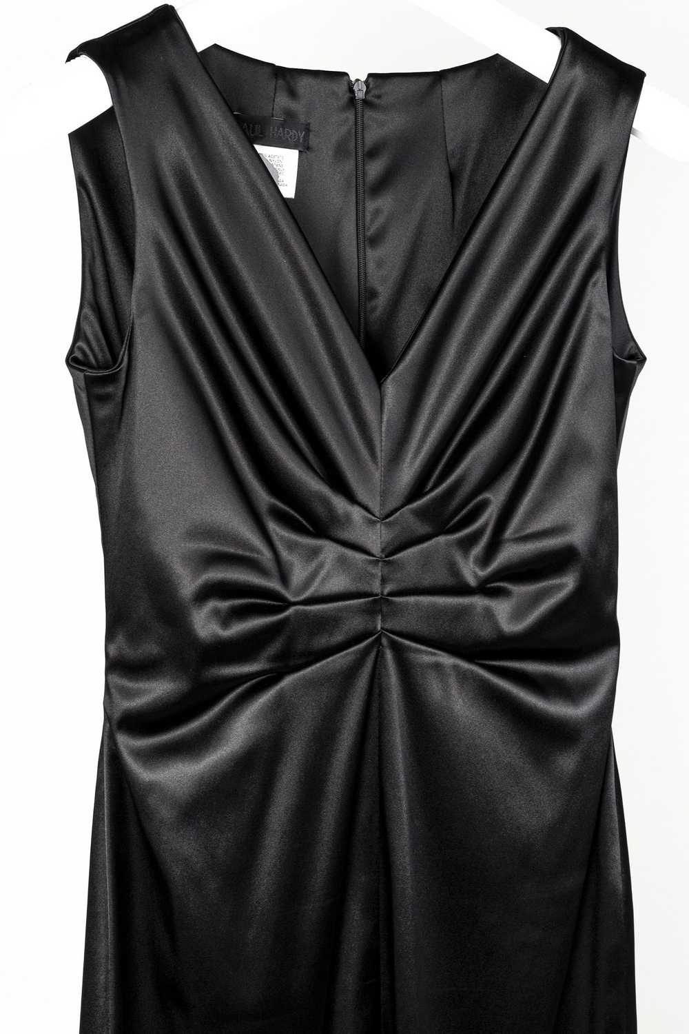 Blank Paul Hardy Black Satin Pleated Sleeveless M… - image 3