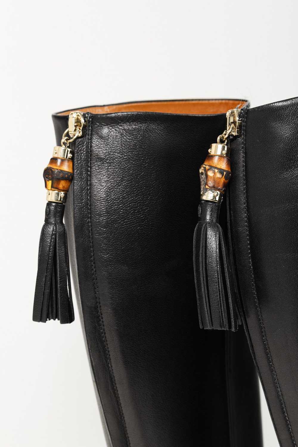 Gucci Gucci Knee Length Leather Bamboo Tassel Pla… - image 9