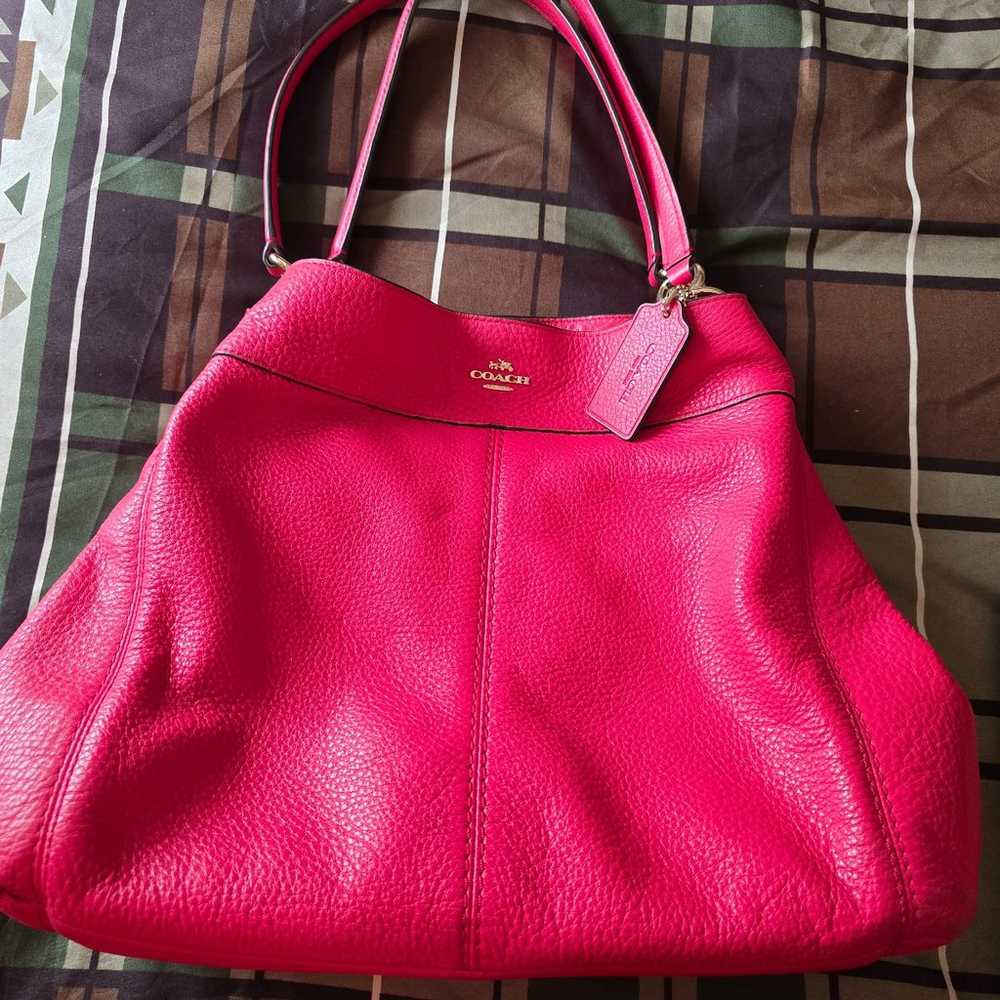 Coach pink leather hand bag - image 1