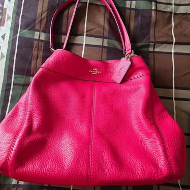 Coach pink leather hand bag - image 1