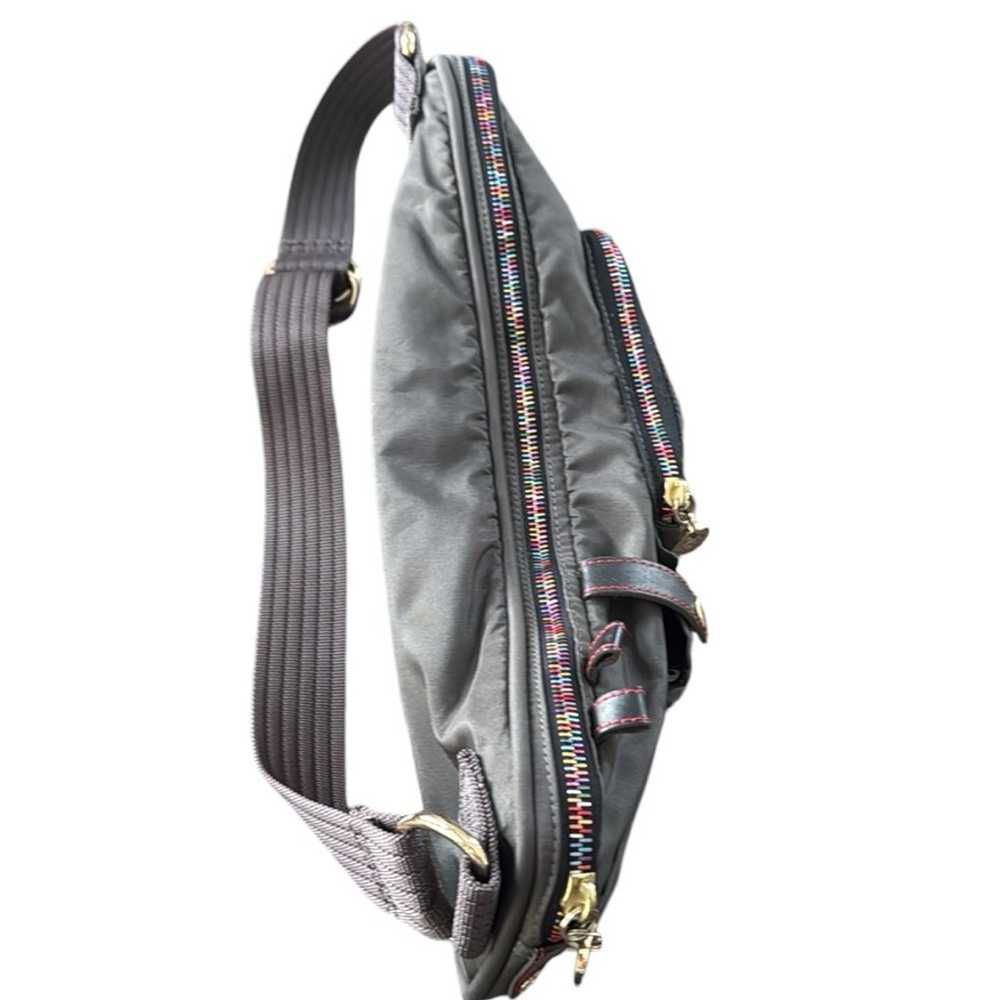 Tokidoki Waist Pouch Bag Gray With Rainbow zipper… - image 8