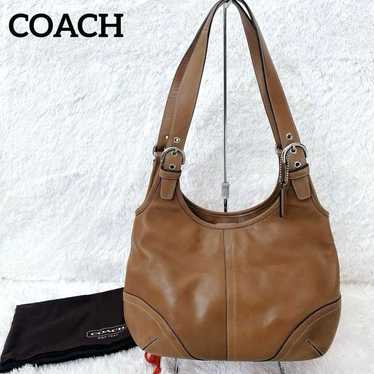 COACH Old Coach Shoulder Bag Handbag Leather Half 