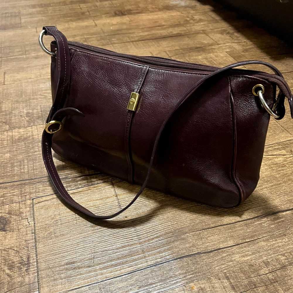 Vintage Etienne Aigner Burgundy brown leather bag - image 2