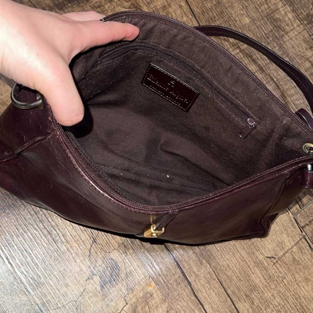 Vintage Etienne Aigner Burgundy brown leather bag - image 4