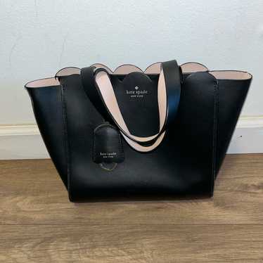 Kate Spade Black Scallop Tote