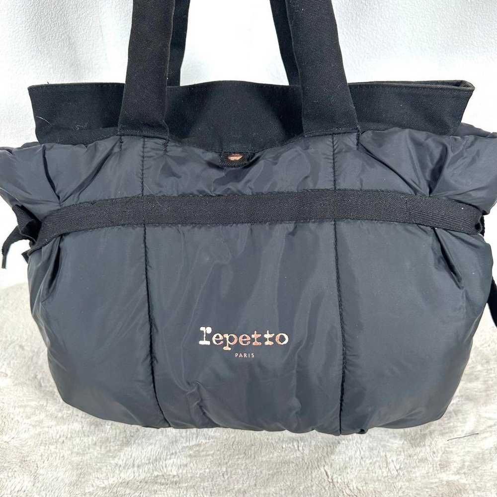 【Excellent Condition】Repetto Black Nylon Tote Bag - image 2