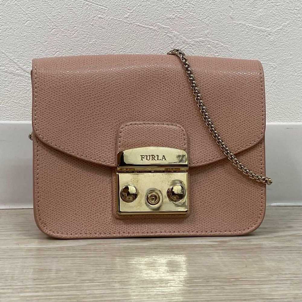 FURLA METROPOLIS Chain Leather Bag Shoulder Bag - image 2