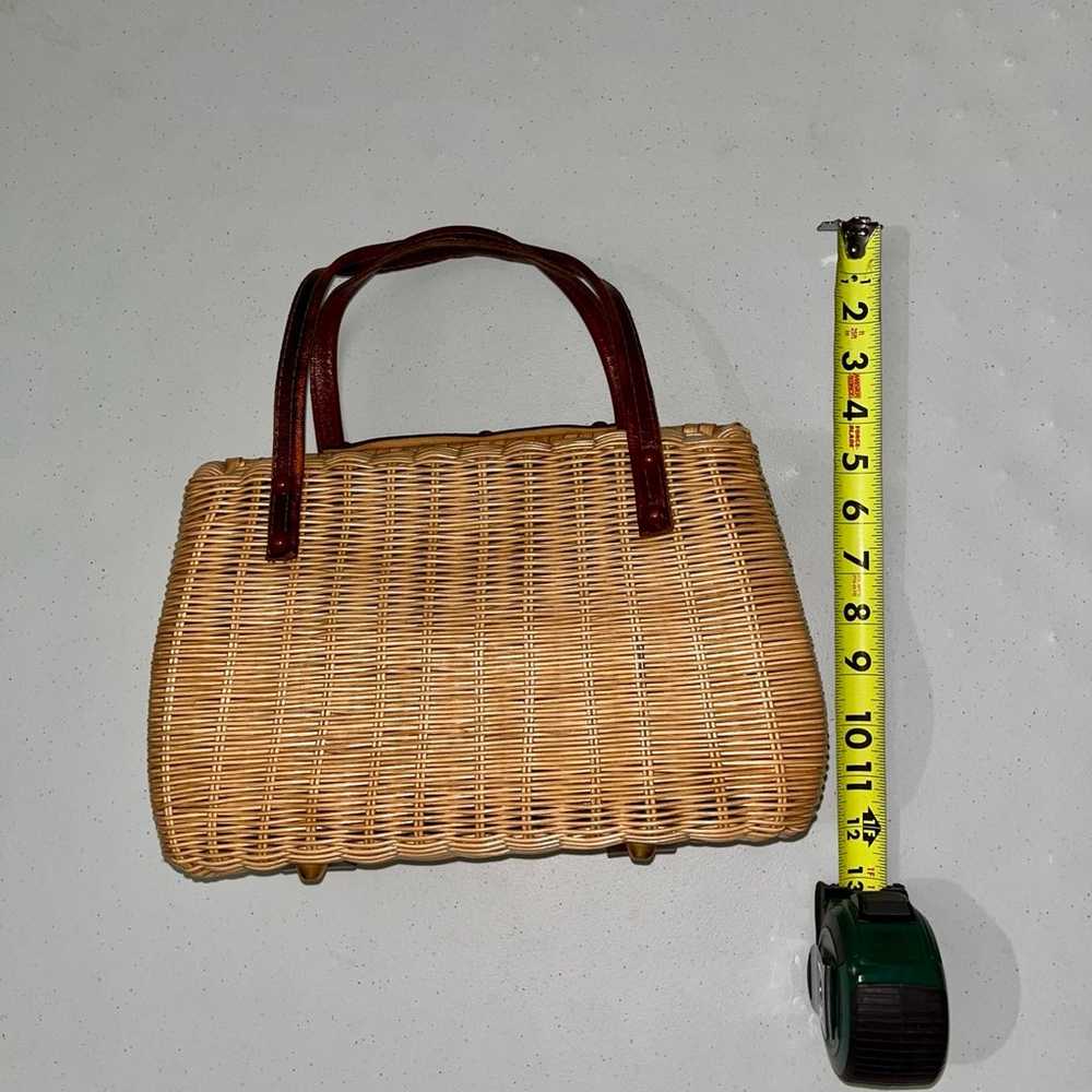 Wicker & Leather Purse Bag - image 4