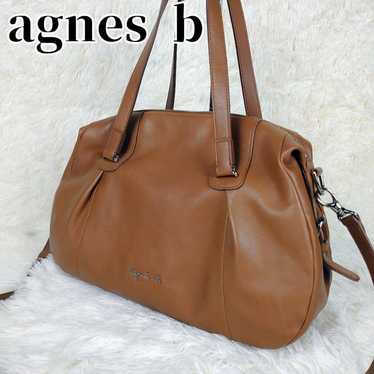 agnes b Agnès B Boston 2-way All Leather Metal Lo… - image 1