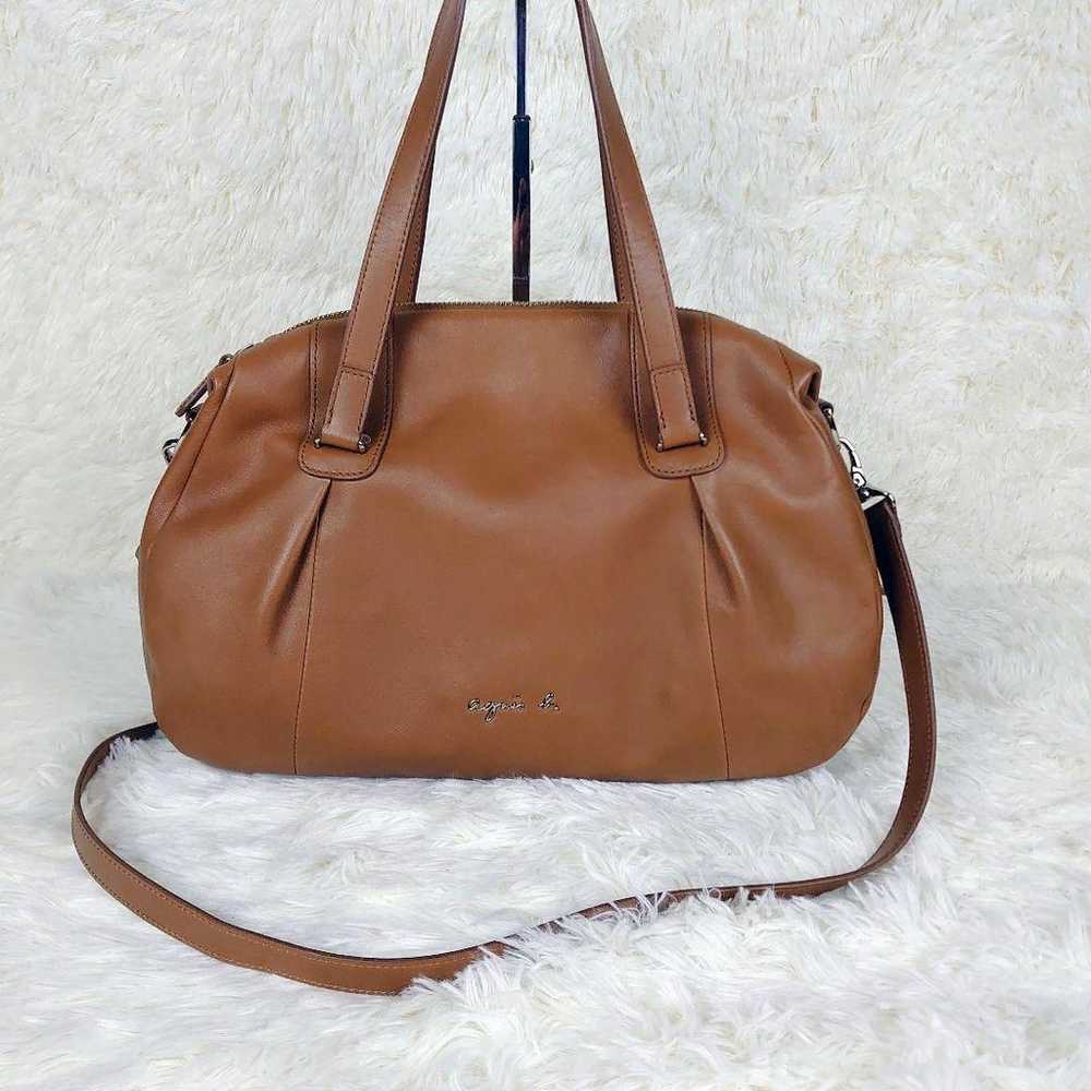 agnes b Agnès B Boston 2-way All Leather Metal Lo… - image 2