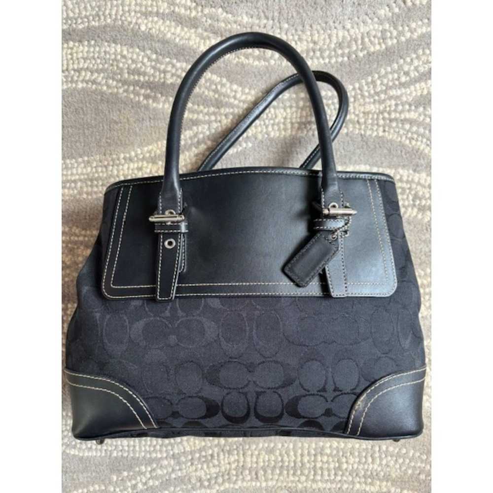 Coach Black Signature Canvas Hamptons Bag. Approx… - image 1