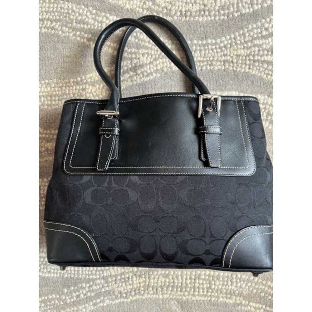 Coach Black Signature Canvas Hamptons Bag. Approx… - image 2