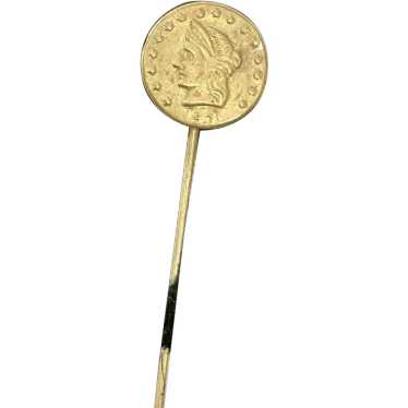 Flat 1901 Liberty Coin Stick / Tie Pin - image 1