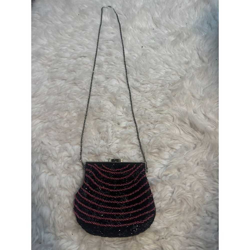 Vintage INS Beaded Purse Handbag with Metal Chain… - image 1