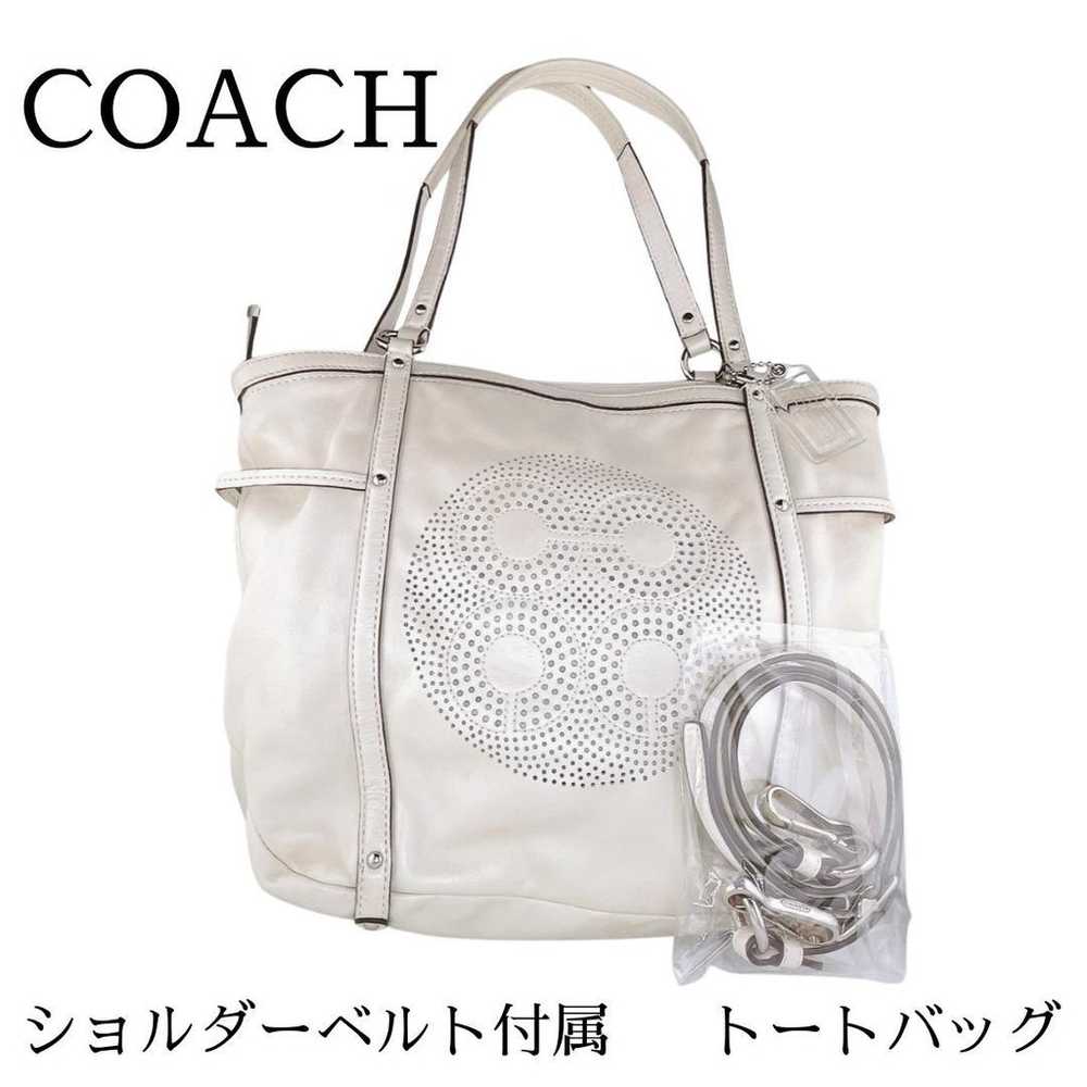 Coach 19570 Tote Bag Punching Op Art White Audrey - image 1