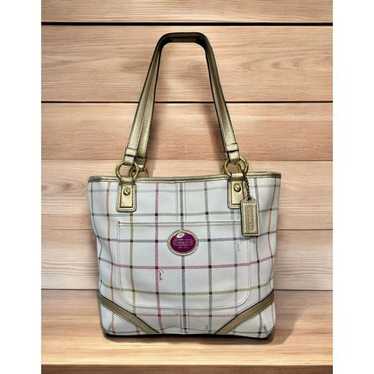 Coach F19174 Heritage Tattersall Tote Bag