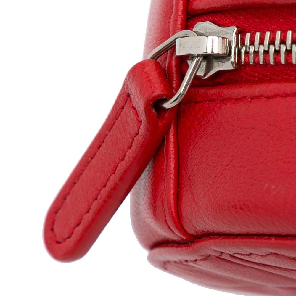 Red Chanel Goatskin Camellia Round Crossbody - image 10