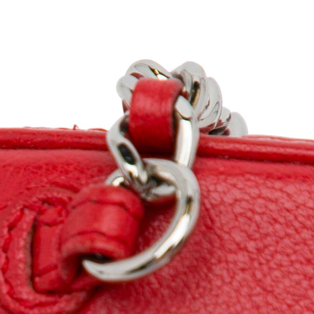 Red Chanel Goatskin Camellia Round Crossbody - image 12