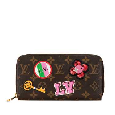 Brown Louis Vuitton Monogram Patches Zippy Long Wa