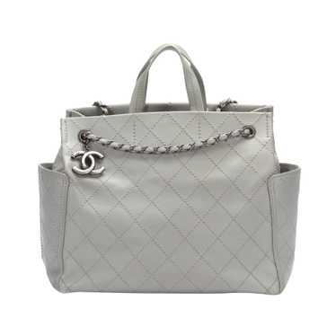 Gray Chanel CC Pocket Matelasse Leather Satchel - image 1