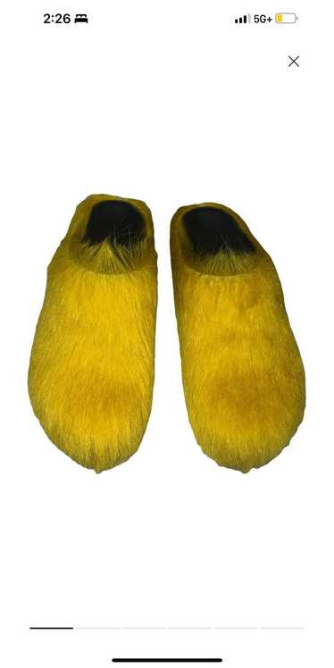 Marni Marni Fussbett Long Hair Clogs in Yellow - image 1