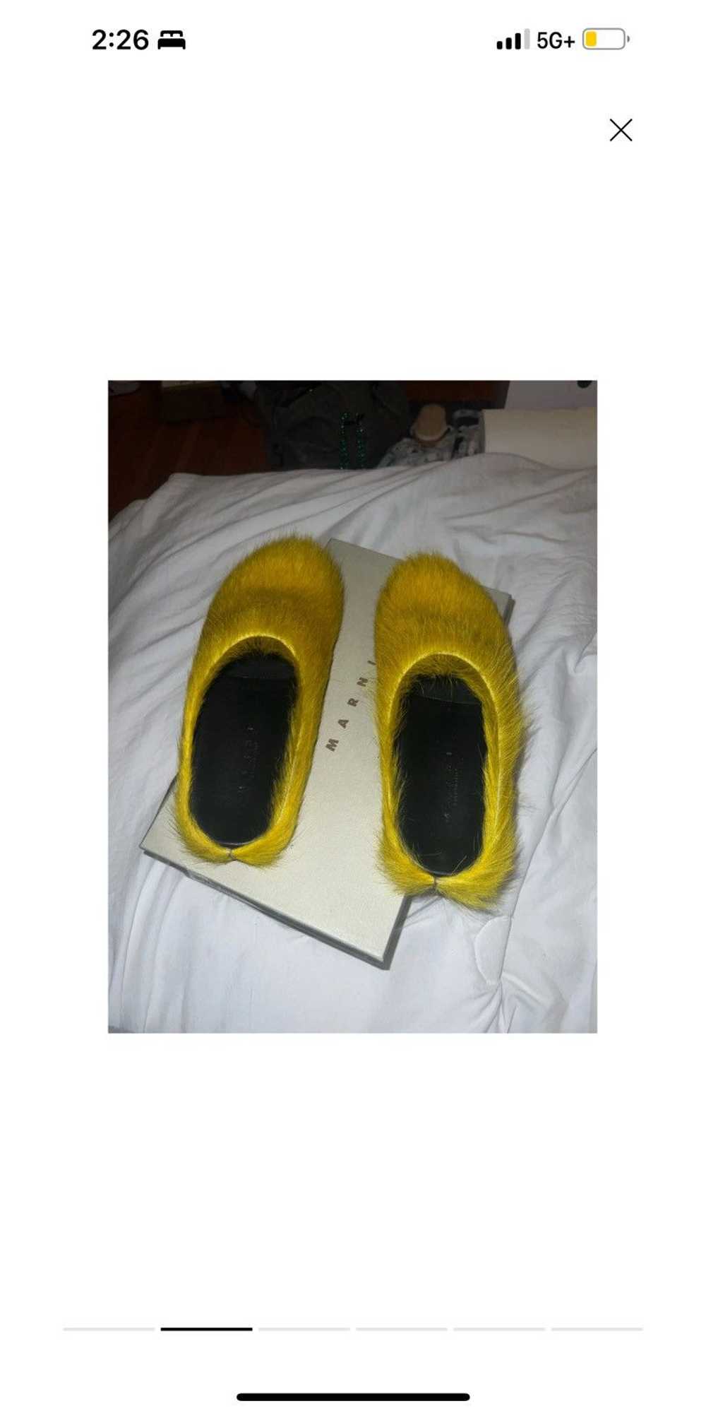 Marni Marni Fussbett Long Hair Clogs in Yellow - image 2