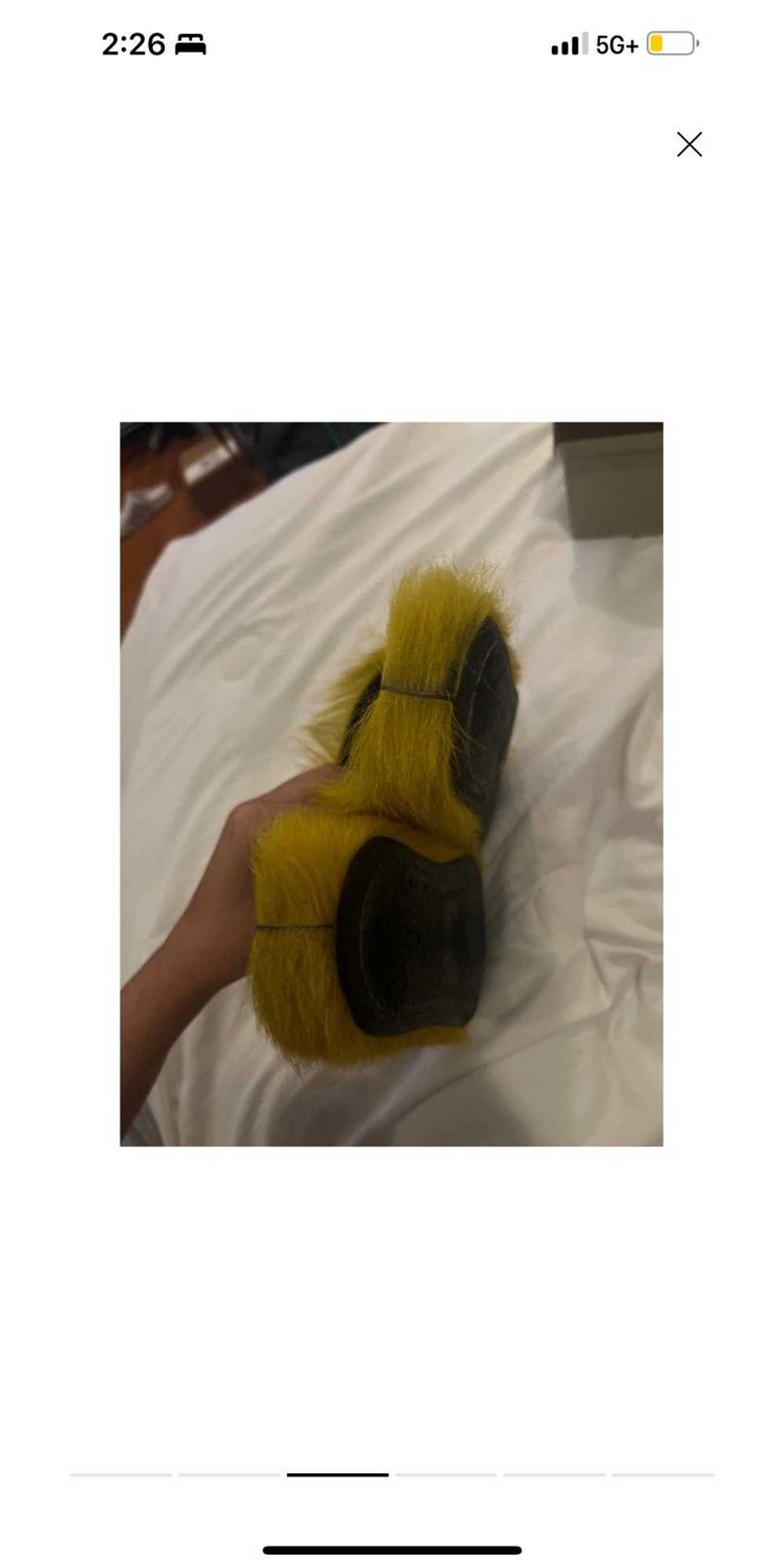 Marni Marni Fussbett Long Hair Clogs in Yellow - image 3