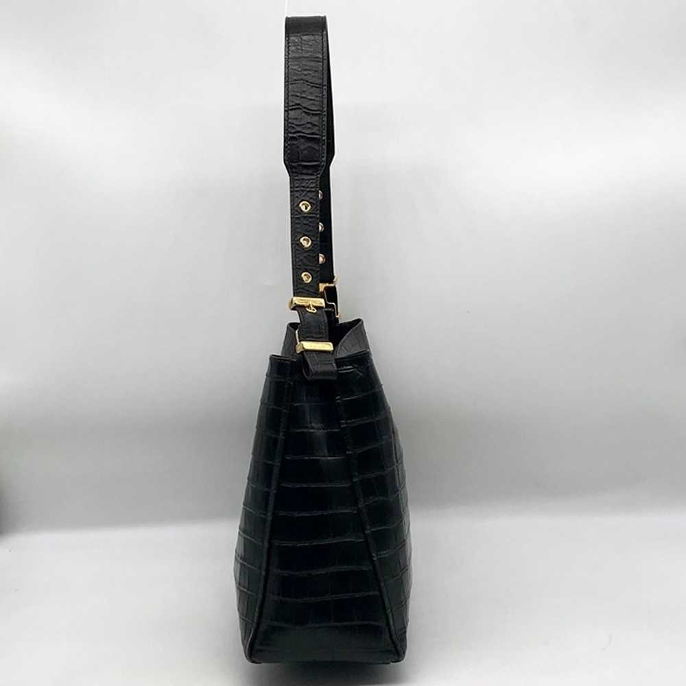 Furla Onyx Croc Embossed Leather Hobo Shoulder Bag - image 4