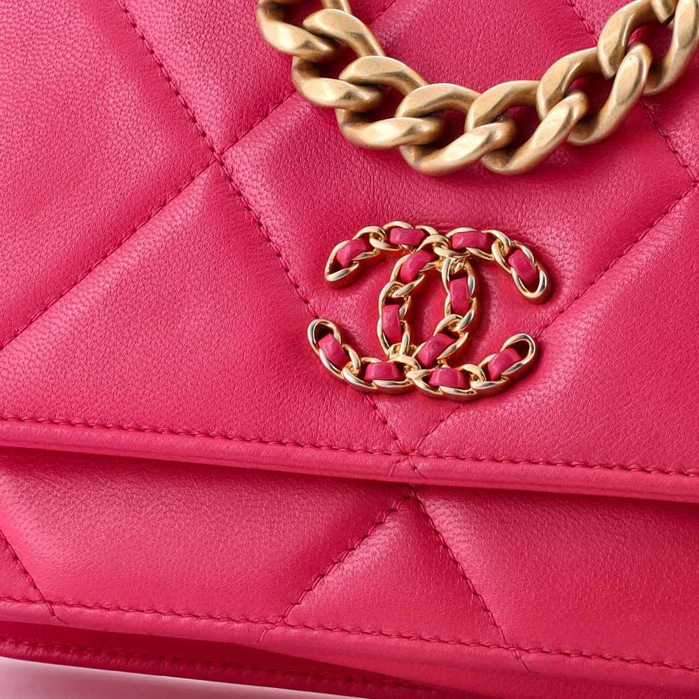 CHANEL 19 Wallet on Chain Quilted Lambskin - image 8