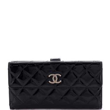 CHANEL CC Brilliant Flap Wallet Quilted Patent Lo… - image 1